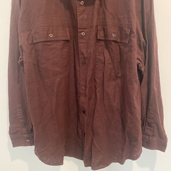 Southpole Linen Blend Shirt Men's XL Brown Long Sleeve Button Up Vtg Y2K EUC - Picture 5 of 12
